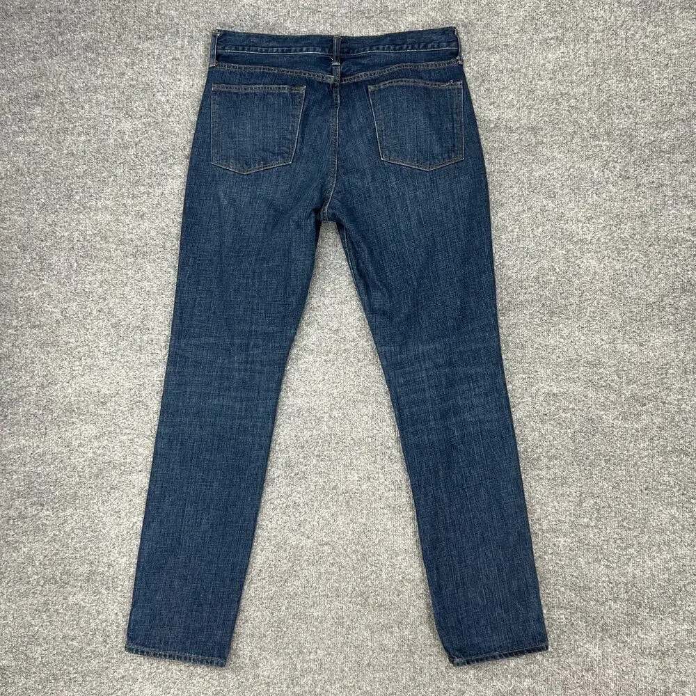 J Crew Jeans Mens 35 Blue Denim Tailored Fit Athletic Hip Tapered Leg Cotton
